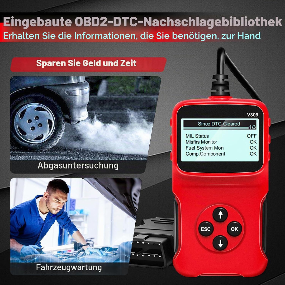 RICOKEY V309 OBD2 Diagnosegerät – KFZ Fehlercode-Lesegerät