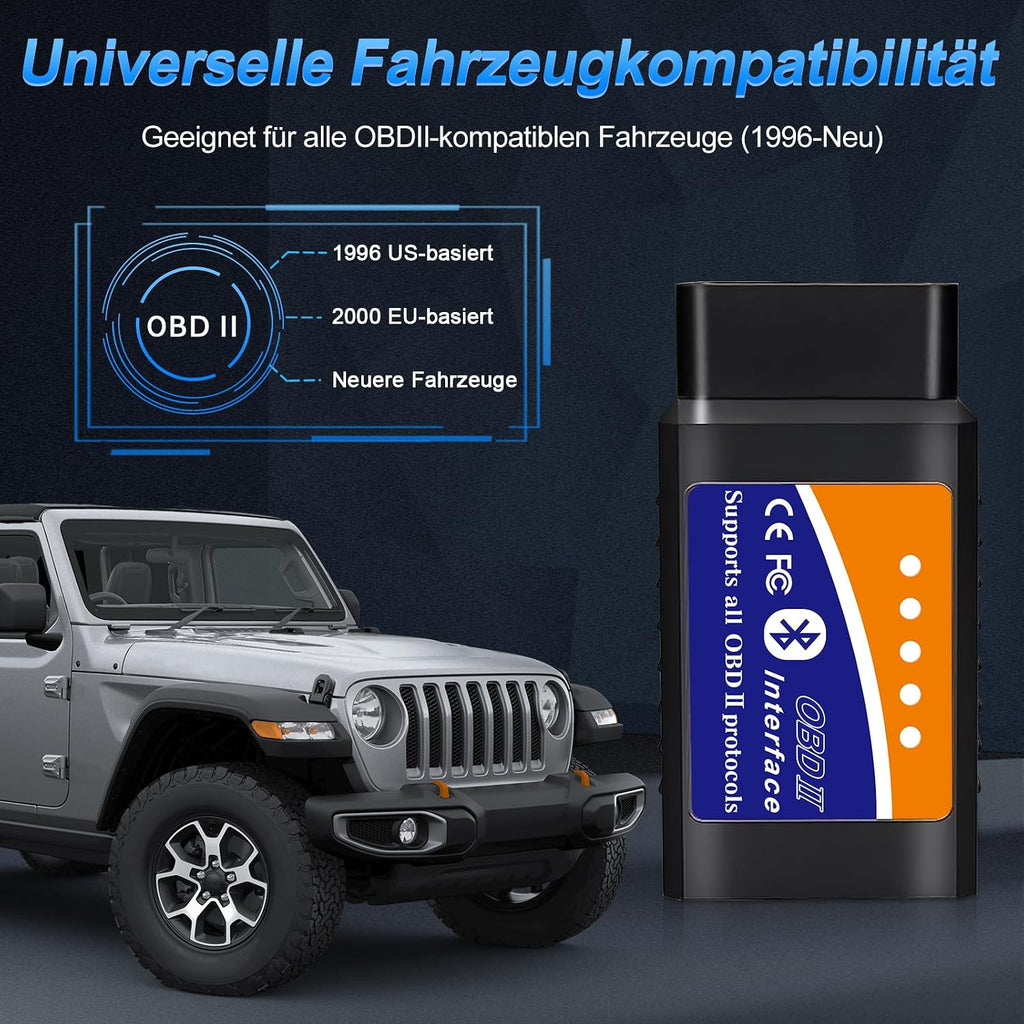 RICOKEY OBD2 Bluetooth Diagnoseadapter für Android & Windows
