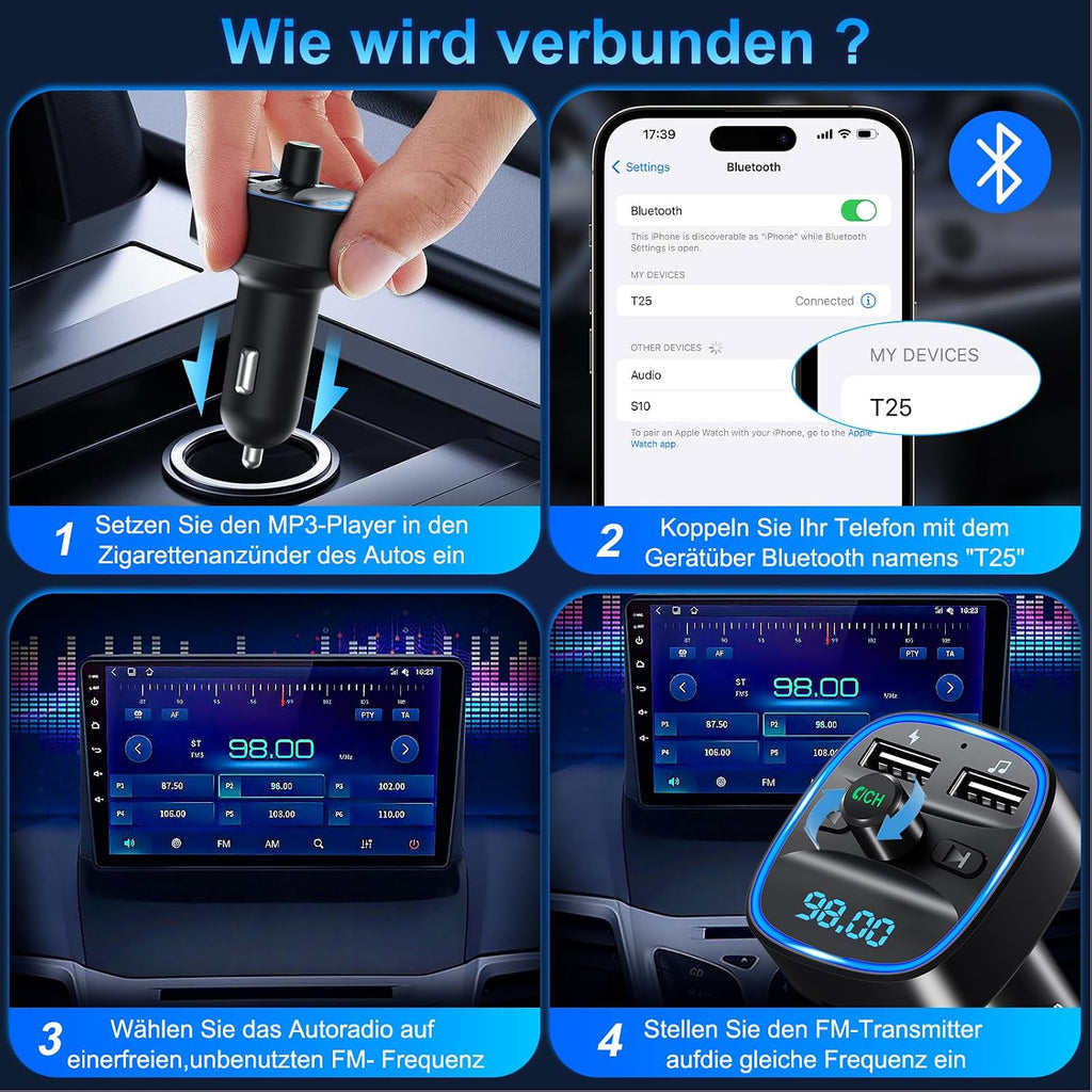 Beizkna DE50 Bluetooth 5.3 FM-Transmitter für Auto