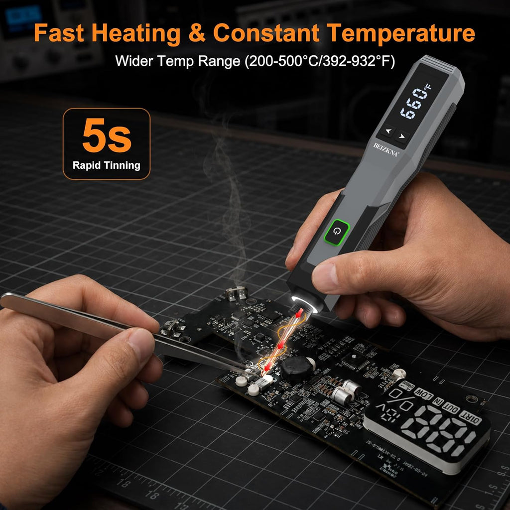 Wireless Soldering Iron Kit with LED Display, USB Charging & 14 Tips