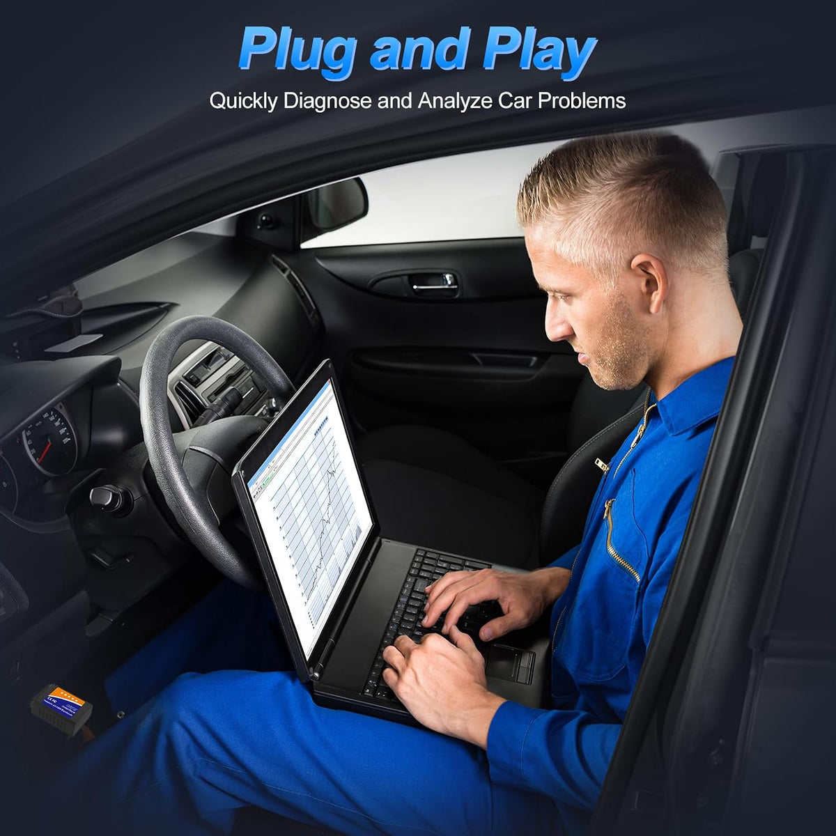 OBD2 Bluetooth Car Scanner with iOS Android Diagnostic Tool