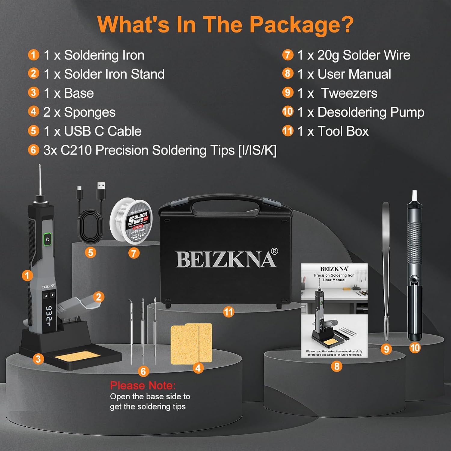 Wireless Soldering Iron Kit with LED Display, USB Charging & 14 Tips
