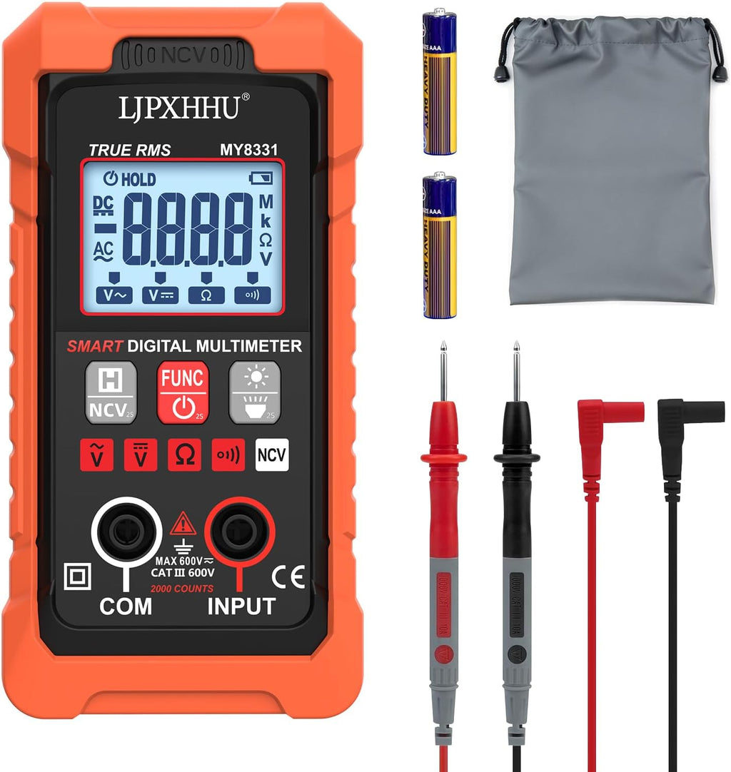 4000 Counts True RMS Digital Multimeter with Auto-Ranging & NCV