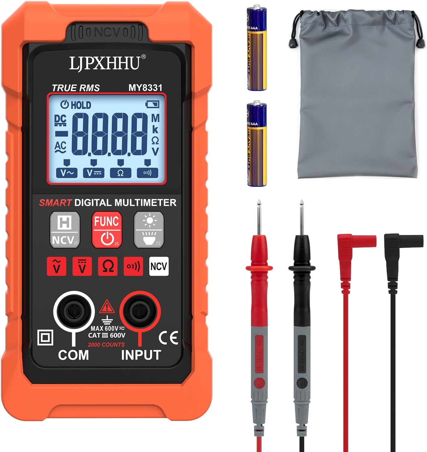 4000 Counts True RMS Digital Multimeter with Auto-Ranging & NCV