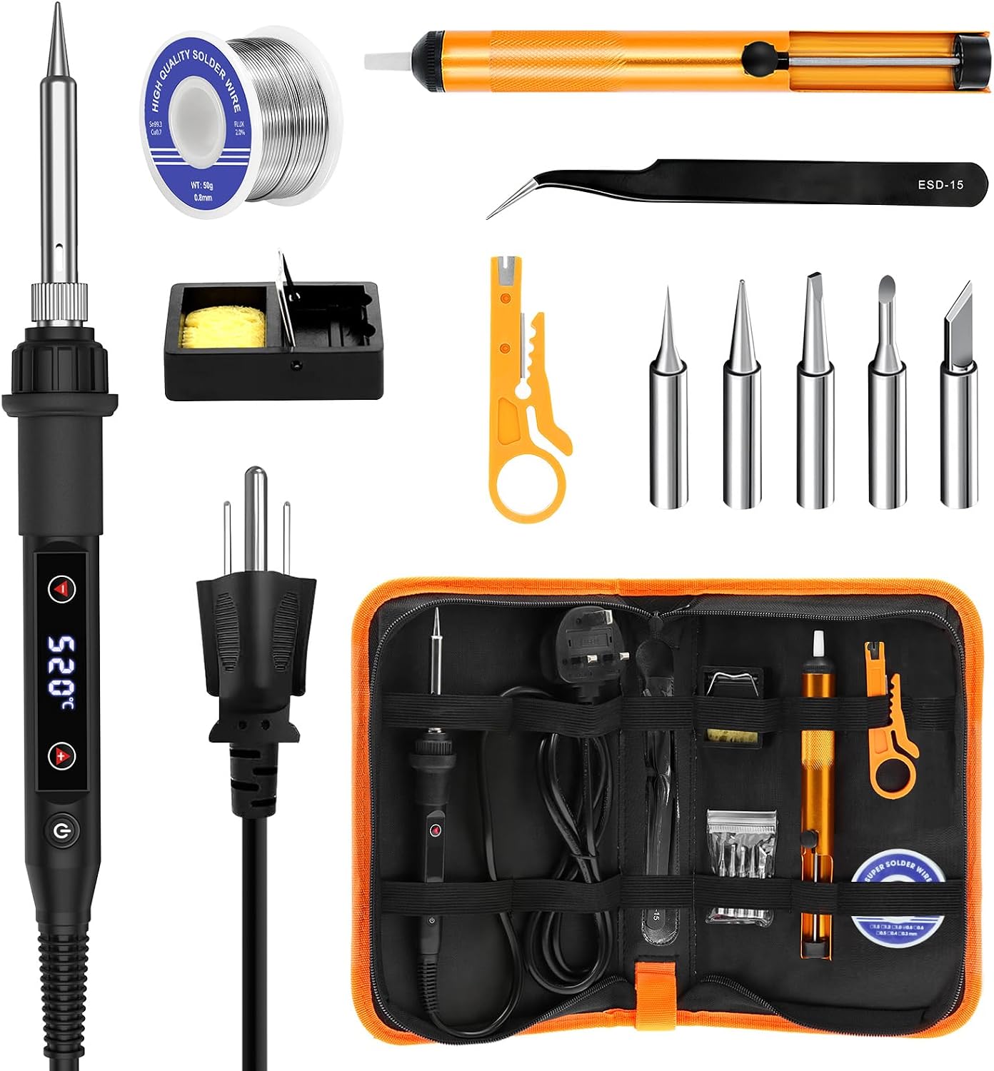 80W Adjustable Temperature Soldering Iron Kit