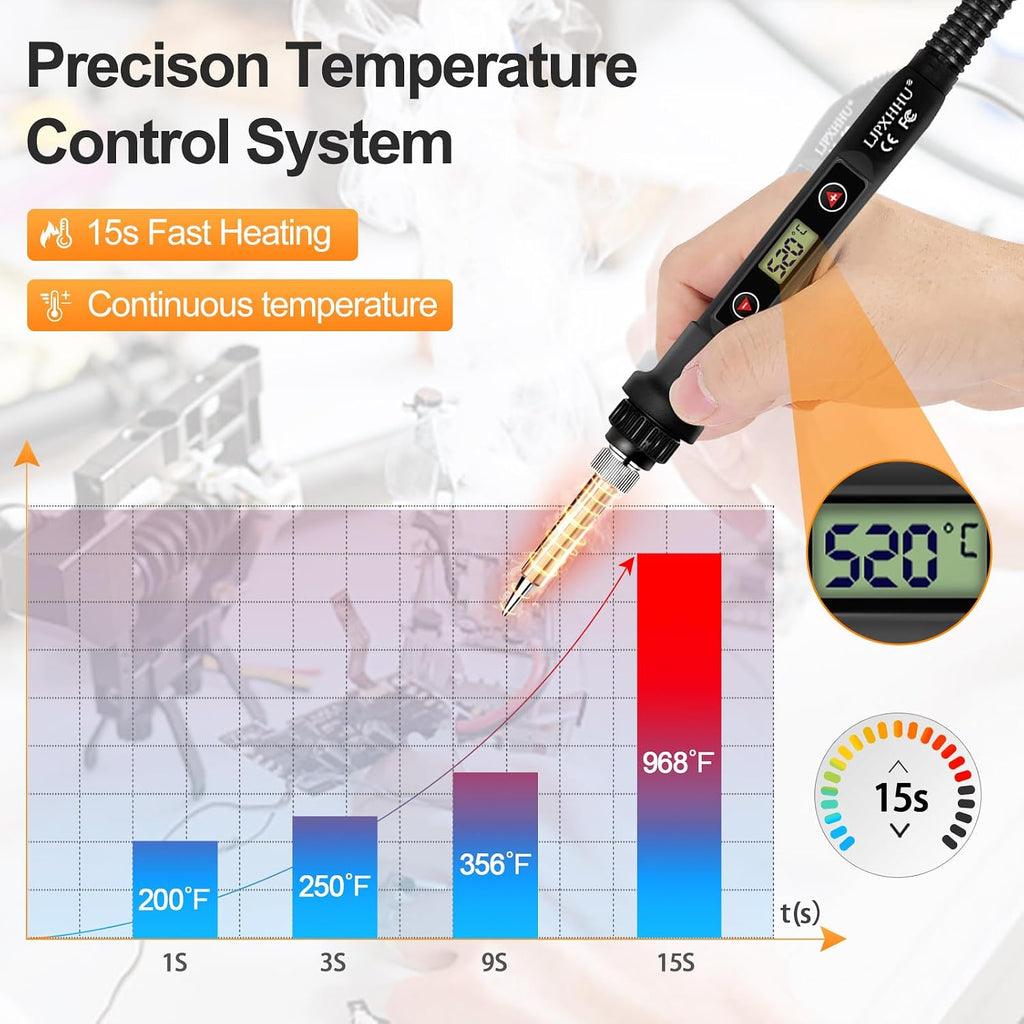 80W LCD Adjustable Temperature Soldering Iron Kit