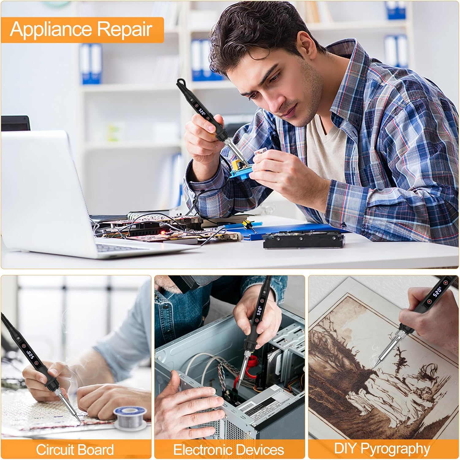 80W Adjustable Temperature Soldering Iron Kit